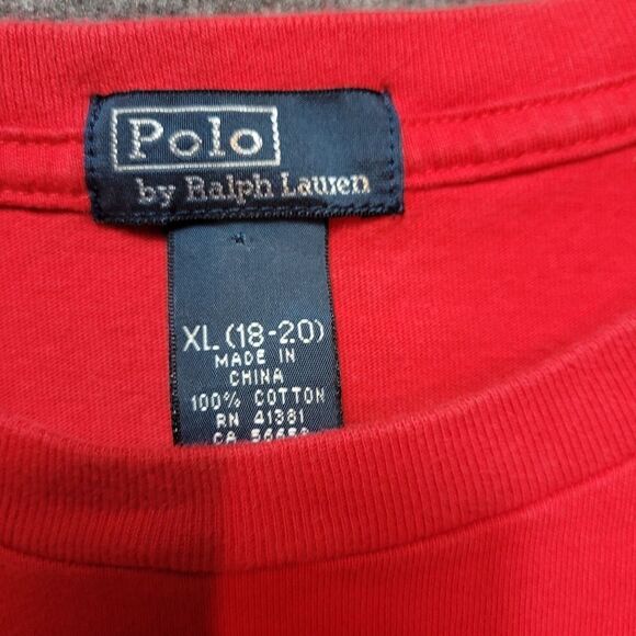 Polo Ralph Lauren Men's T-Shirt XL (18-20) Red Cricket Club CrewNeck - Picture 3 of 7